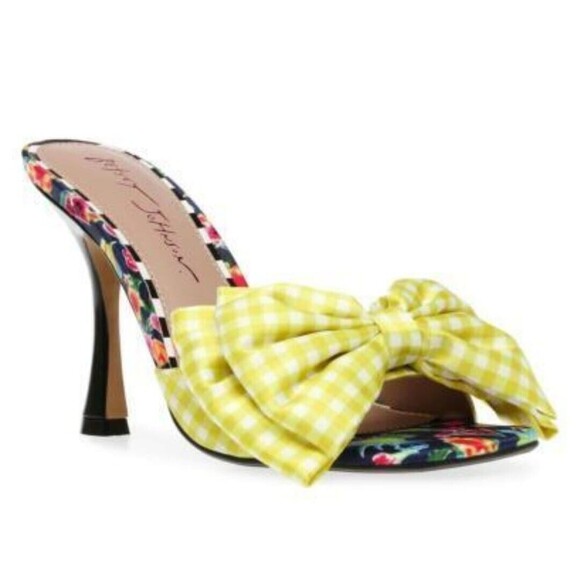 Betsey Johnson NEW Skyee Heeled Bow Slide Sandals Sz.7.5 M - Picture 3 of 9